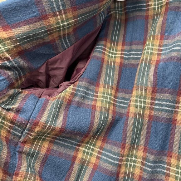 Vintage 80s LL Bean Plaid Lined Wool Bomber Jacket Coat Mens Size Large Red READ - Picture 5 of 16